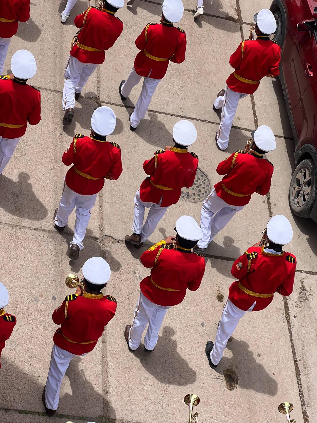 Marching band beneath our window