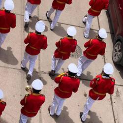 Marching band beneath our window