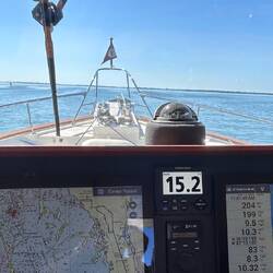 The broad sweep of Pine Island Sound. The Gulf is across the barrier island to the right.