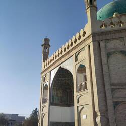 Kandahar: The mausoleum of Ahmad Shah Durrani. RidingKismet's charm lets us in with no permit.