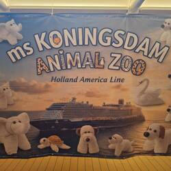 Our cabin stewards showed off their towel folding skills on deck tonight.