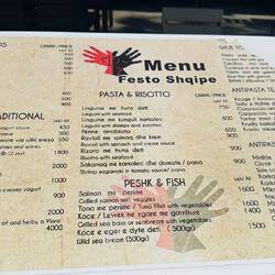 Menüliste aus Albanien