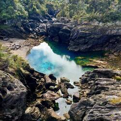 Erst nur eine trockene Schlucht