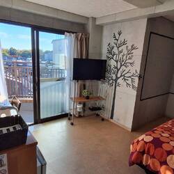 Kyoto Hostel . Mein Zimmer mit Minibalkon im 5. Stock