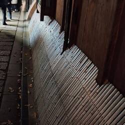 Diese "Zäune" vor den alten Stadthäusern sollen Hunde vom Ran-Pinkeln abhalten