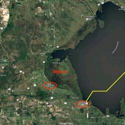 Why we couldn't see the lake (red), and tomorrow's course estimate (yellow)