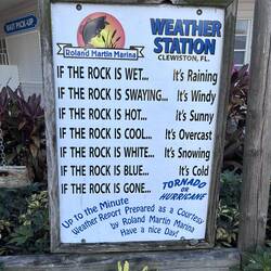 Up to the minute weather report, courtesy of Roland Martin Marina