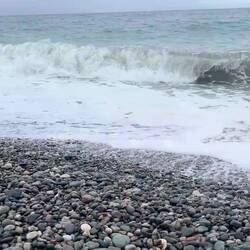 Black Sea washing in to Batumi beach