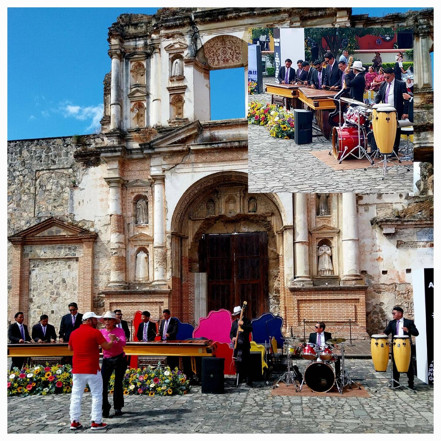 Musik und die Leute tanzen