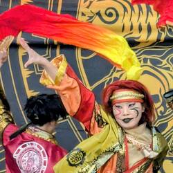 Dancers at a Christmas market