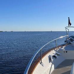 Out onto the lake. We'll see mostly 10-13 ft of water across the lake.