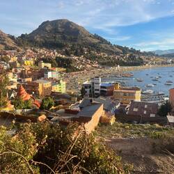 The touristy town of Copacabana