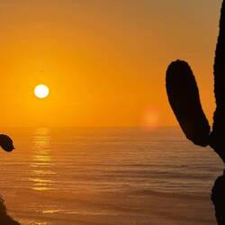 Am ersten Abend haben wir hier einen tollen Sonnenuntergang!