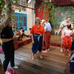 Traditional skirt, but dance video vetoed!