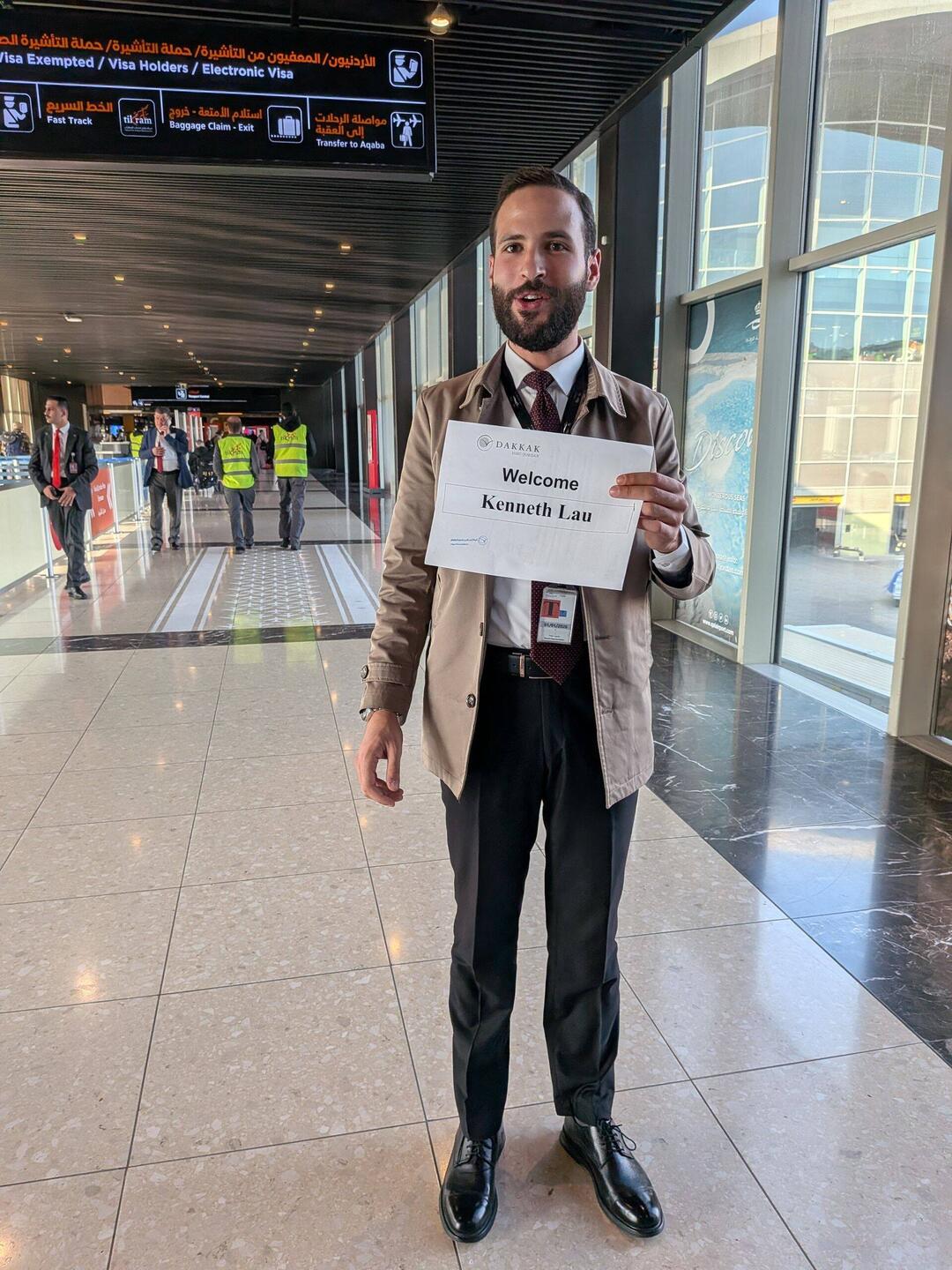 Case. He met me at the airport. He was helping two Italians when I met him. He speaks 6 languages