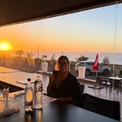 Abendessen bei schönem Sonnenuntergang!