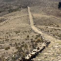 The path is reminiscent of Hadrians wall