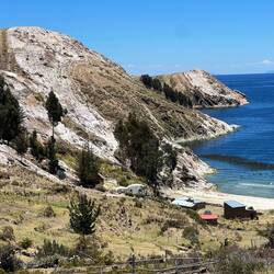 The rocky northern end of the island