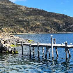 Heading around the point of the island