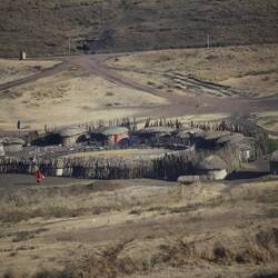A Maasai village on the way to the crater