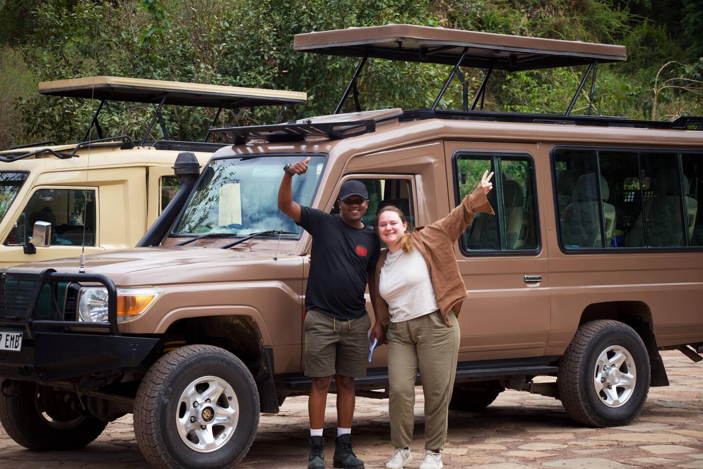 Damian, our guide, and me