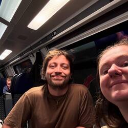 On the train heading home