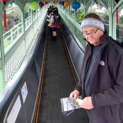 An outdoor eacalator.