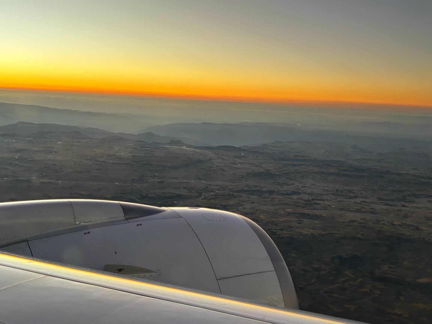 Tolles Licht bei der Landung um 4.20 Uhr deutscher Zeit