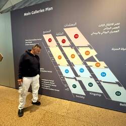 Hamdy erklärt das GEM. In Schlangenlinien geht's durch die Dynastien.