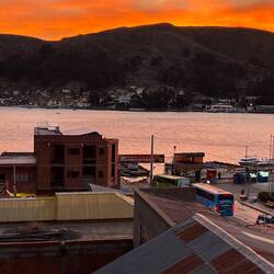 The queue for the crossing