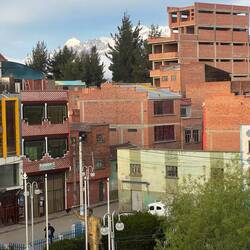 The mountains are visible from our room in Achacachi