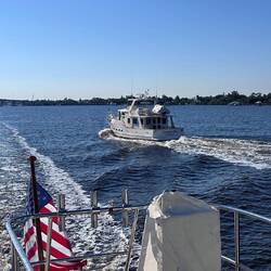 We pass anther Fleming heading upstream for the Burr marina
