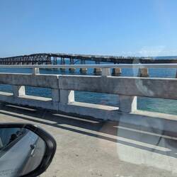 A portion of the old railroad bridge with the early Overseas Hwy later built on top
