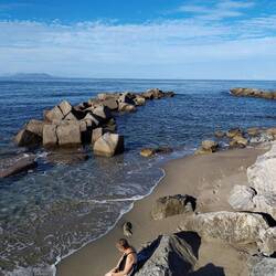 "Privatstrand" am Stellplatz von Tonnarella