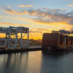 Blick vom Balkon am Abend