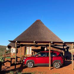 My ox wagon and rondarvel at Red Sands Nature Reserve just outside Kuruman