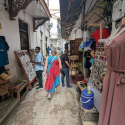 Narrow streets with shops