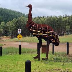 Emu, made from old road signs and steel