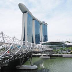 The Helix and Marina Bay Sands Hotel