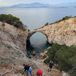Steep descent into Cave of the Seals