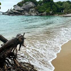 Cabo San Juan im Tayrona Nationalpark, Kolumbien (morgens im Regen)