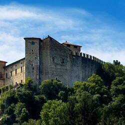 Rocca di Angera ... as we drive up the limestone hill upon which it is perched — Angera, Italy.