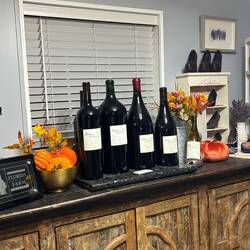 Large bottles of Chateau Le Coeur wines