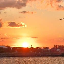 Sunset over Naha airport
