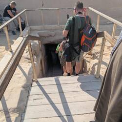 Hard to see here but the entrance is only about 3 and a half feet tall and I s very steep