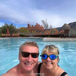 Draußen sind's 9Grad. Wer will da schon aus dem warmen Wasser raus