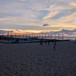 Sonnenuntergang am Hotel