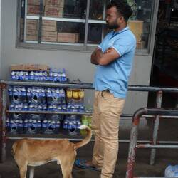 My bus conductor, and a headless dog.