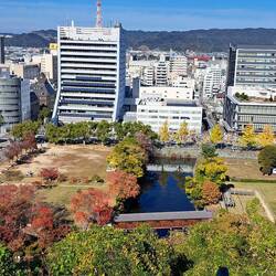 Views of Wakayama City from a tower in the castle.