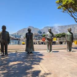 Nobel Square-Friedensnobelpreisträger:Nelson Mandela, Desmond Tutu, F.W. de Klerkk, Albert Luthuli.